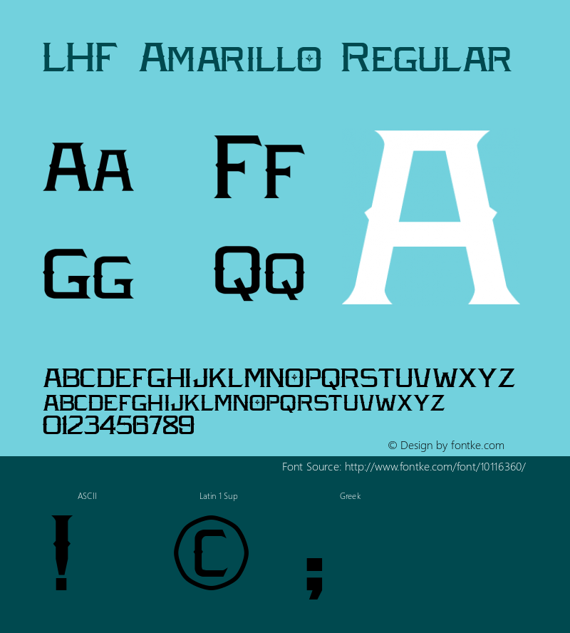 LHF Amarillo Regular Version 0.00 Font Sample