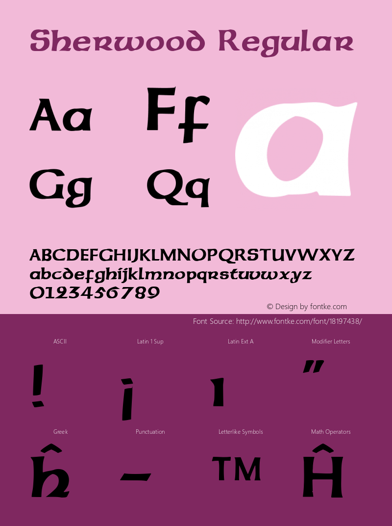 Sherwood Regular Altsys Fontographer 3.5  5/26/92 Font Sample