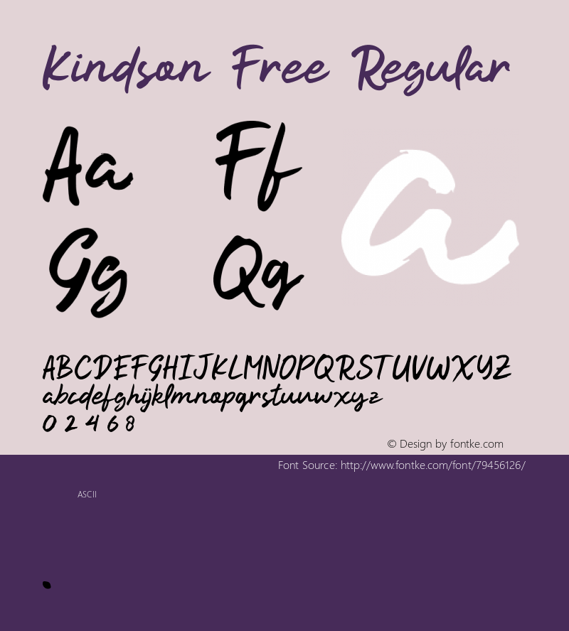 KindsonFree  Font Sample