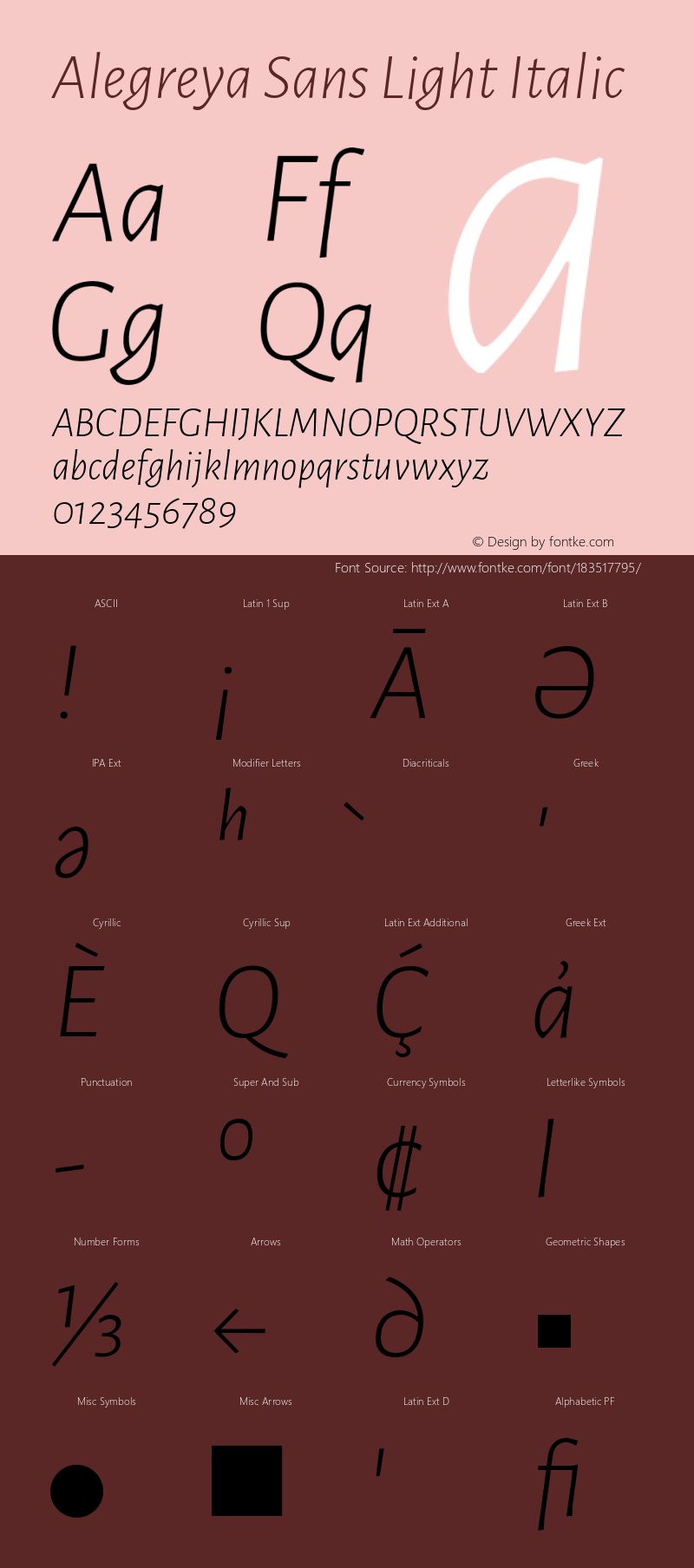 Alegreya Sans Light Italic Version 2.001;PS 002.001;hotconv 1.0.88;makeotf.lib2.5.64775图片样张