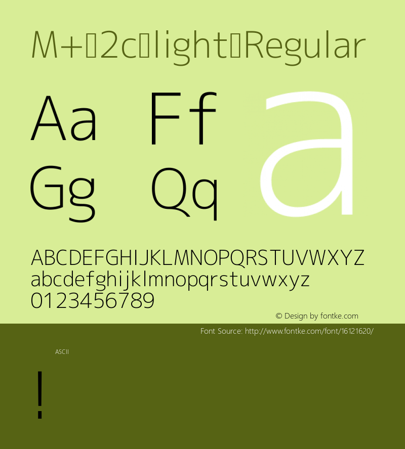 M+ 2c light Regular Version 1.058 Font Sample