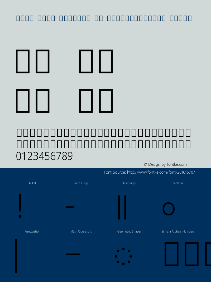 Noto Sans Sinhala UI SemiCondensed Light Version 2.000 Font Sample