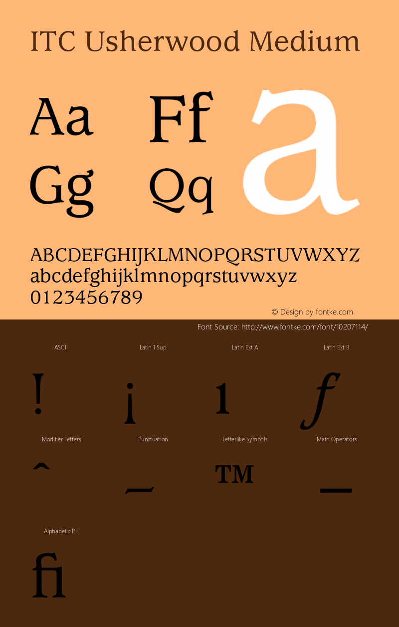 ITC Usherwood Medium 001.000 Font Sample