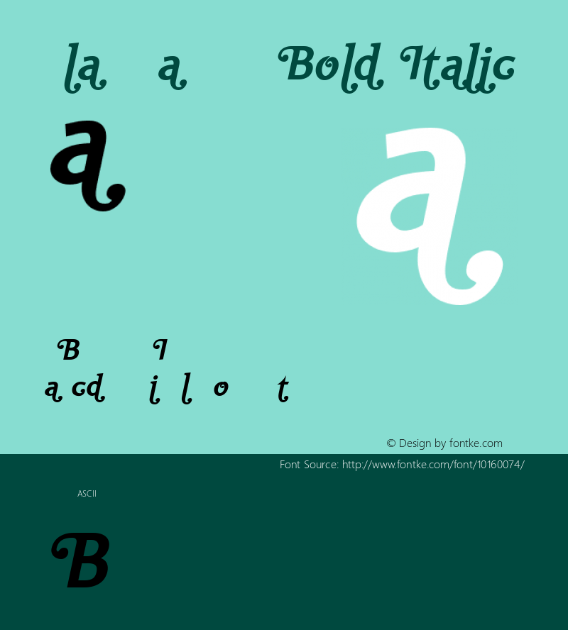 Ela Swashes Bold Italic PDF Extract Font Sample
