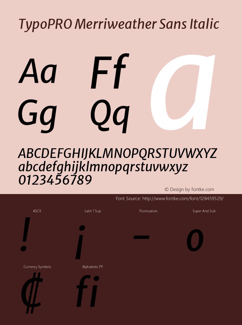 TypoPRO Merriweather Sans Italic Version 2.001; ttfautohint (v1.8.3) Font Sample