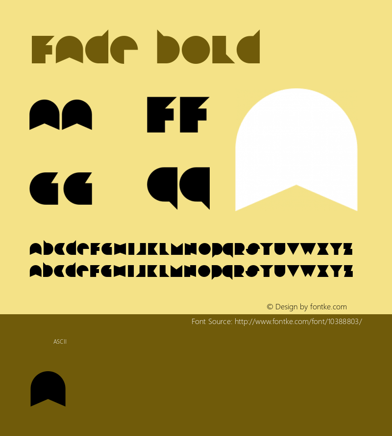 Fade Bold Version 1.000 Font Sample