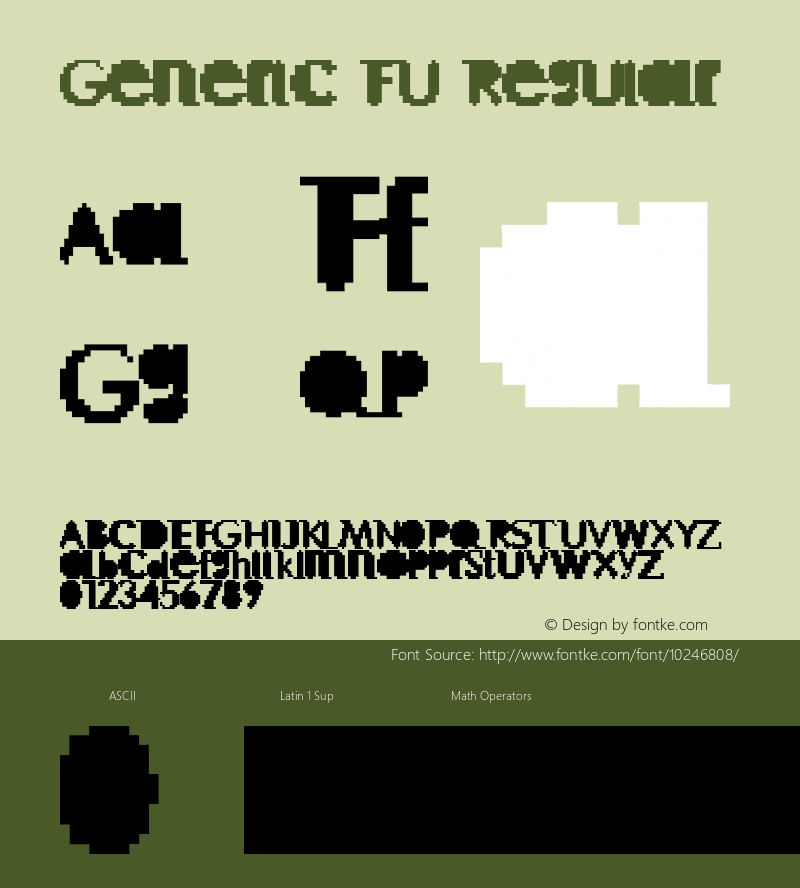 Generic FU Regular Macromedia Fontographer 4.1.4 9/11/99 Font Sample