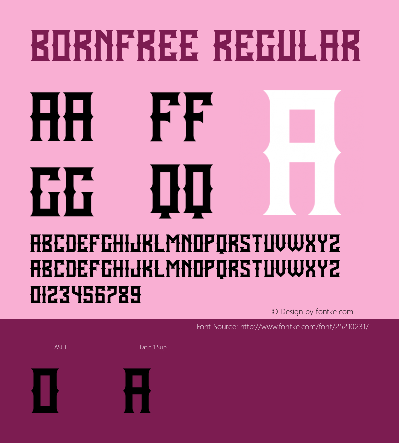 BornFree Version 1.002;Fontself Maker 2.1.2 Font Sample