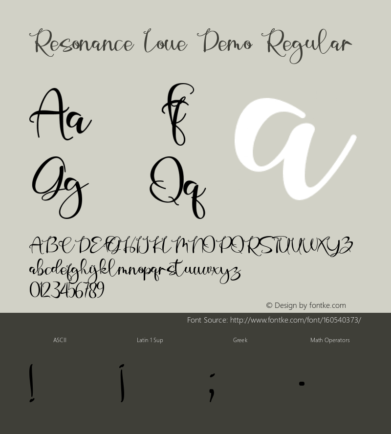 Resonance Love Demo Version 1.00;January 19, 2021;FontCreator 13.0.0.2683 32-bit Font Sample
