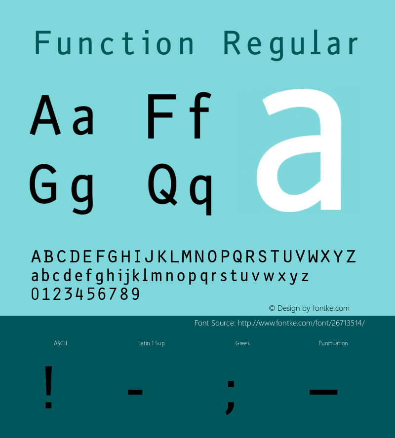 Function Version 001.000 Font Sample