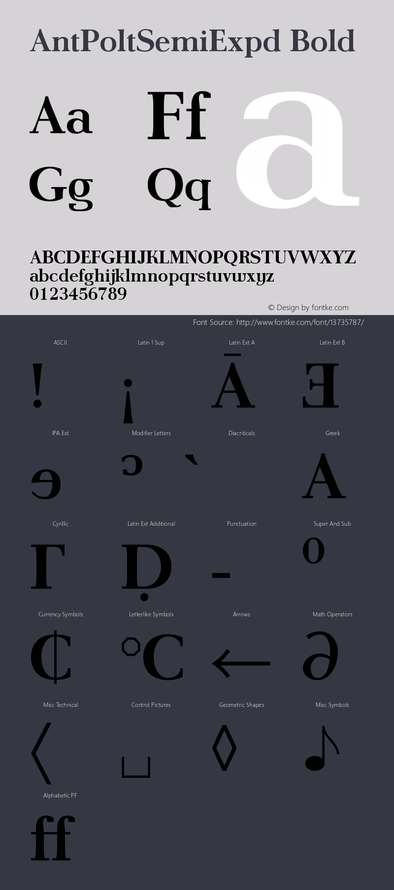 AntPoltSemiExpd Bold Version 1.101 Font Sample