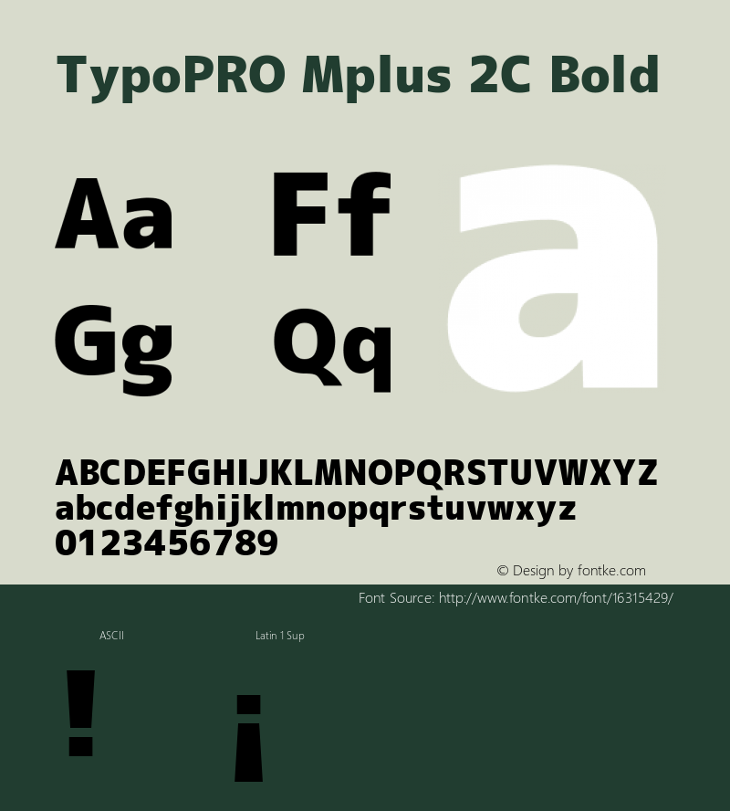 TypoPRO Mplus 2C Bold Version 1.059 Font Sample