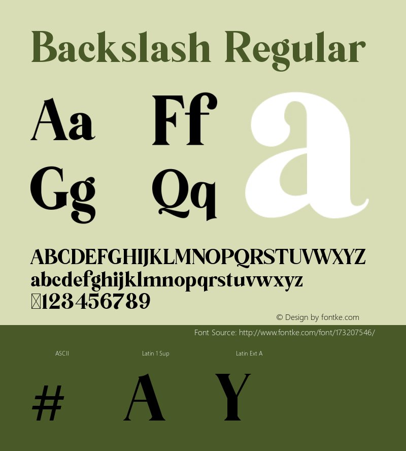 Backslash Version 1.005;Fontself Maker 3.5.1图片样张