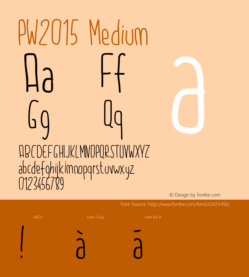 PW2015 Version 001.000 Font Sample