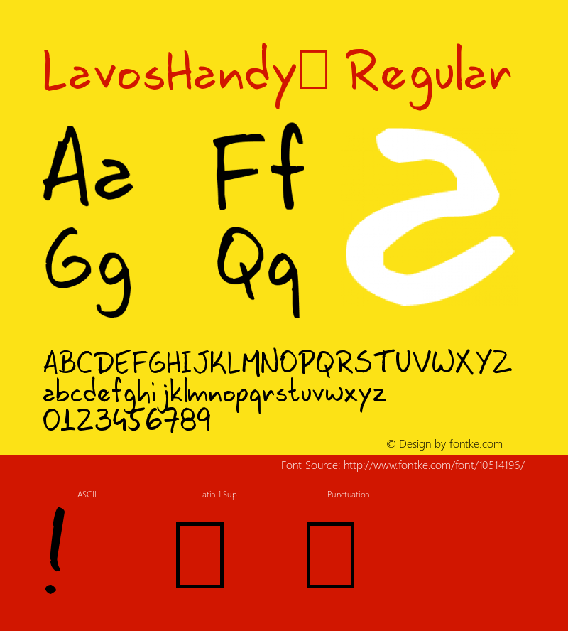 LavosHandy™ Regular Version 1.00 February 11, 2009, initial release, www.yourfonts.com Font Sample