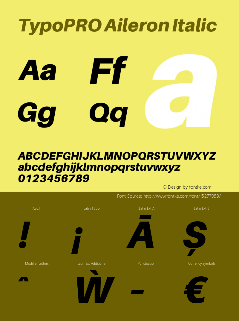 TypoPRO Aileron Italic Version 1.102;PS 001.102;hotconv 1.0.70;makeotf.lib2.5.58329 Font Sample