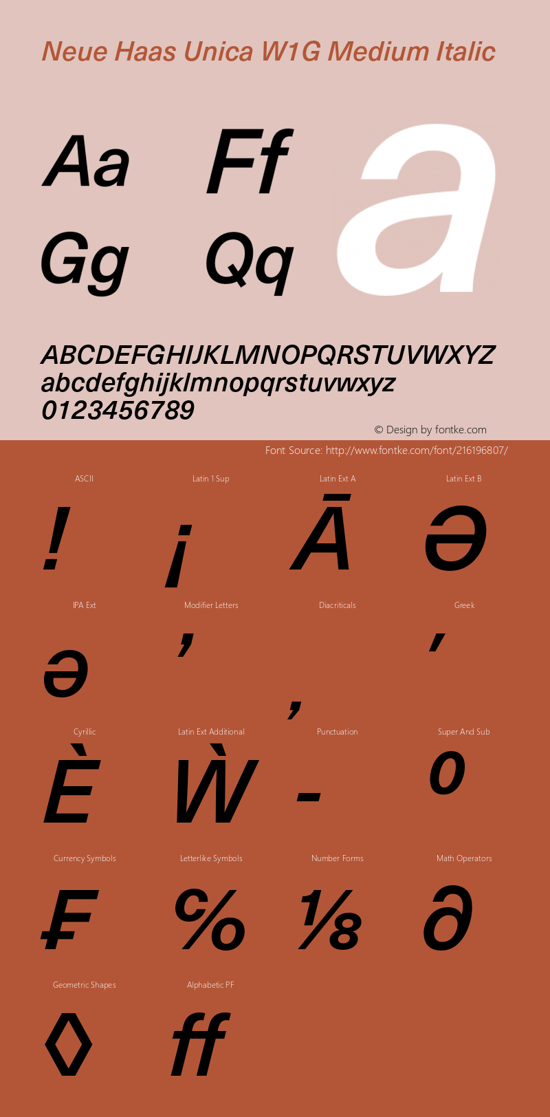 Neue Haas Unica W1G Medium It Version 1.00图片样张