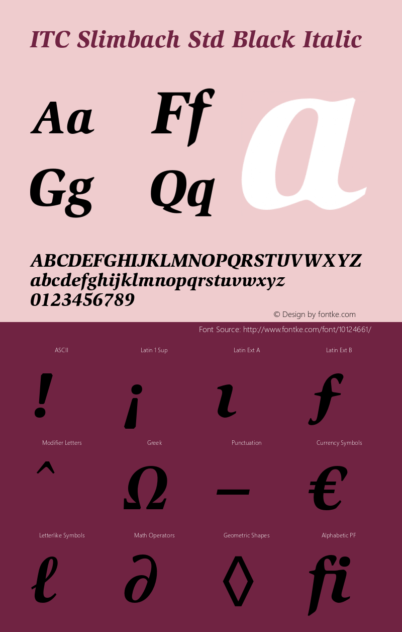 ITC Slimbach Std Black Italic OTF 1.018;PS 001.000;Core 1.0.31;makeotf.lib1.4.1585 Font Sample