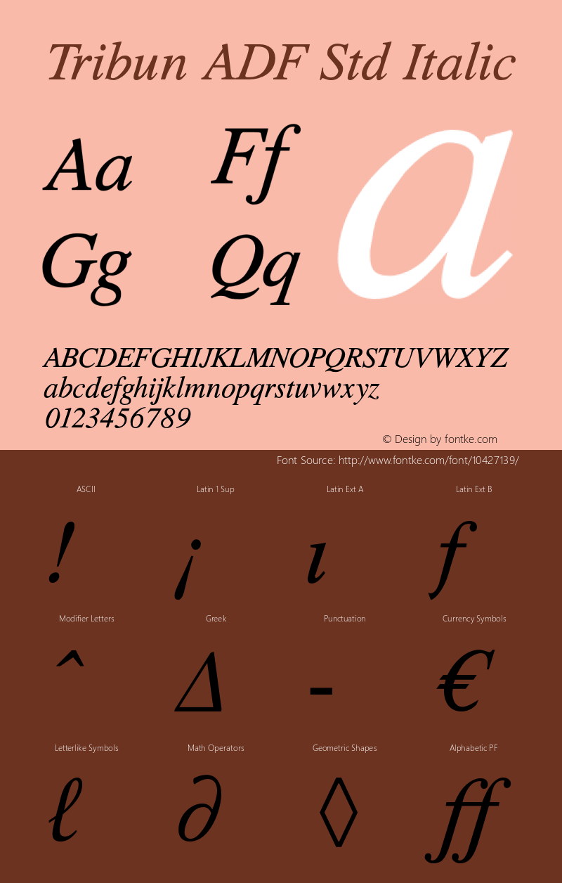 Tribun ADF Std Italic Version 1.017;FFEdit Font Sample