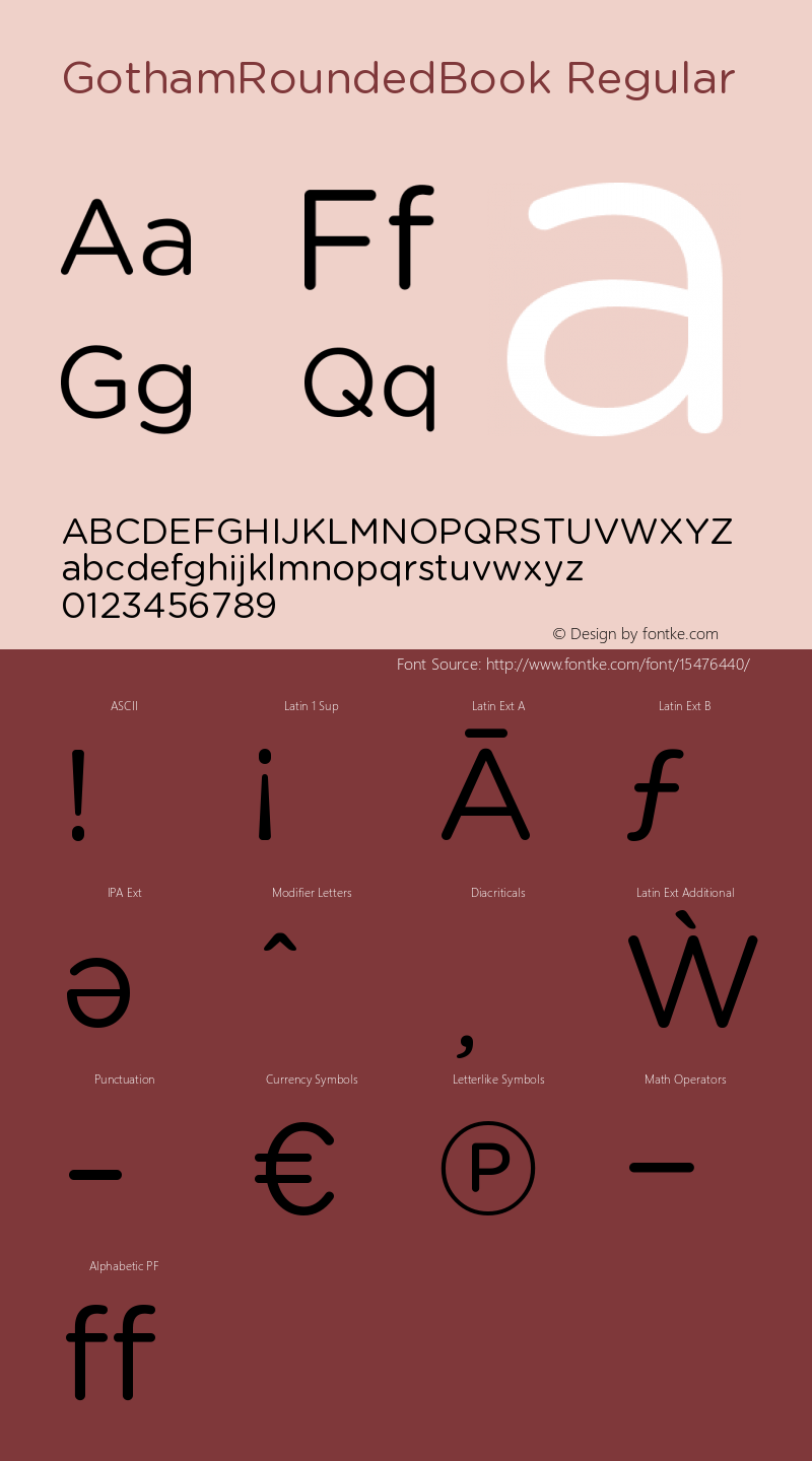 GothamRoundedBook Regular Version 1.200 Font Sample