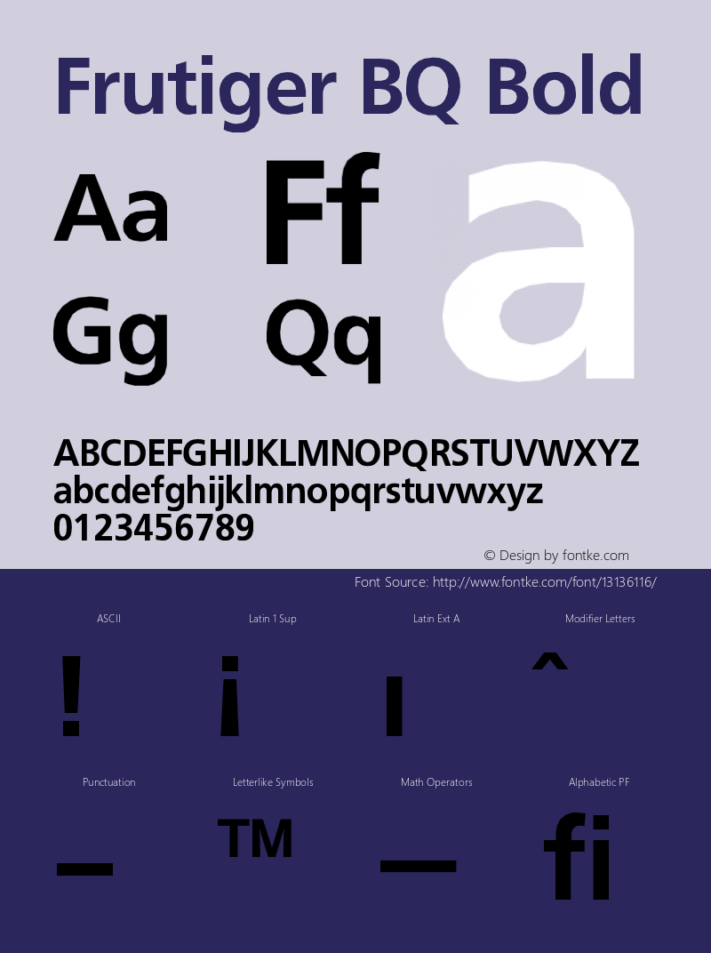 Frutiger BQ Bold Version 001.000 Font Sample