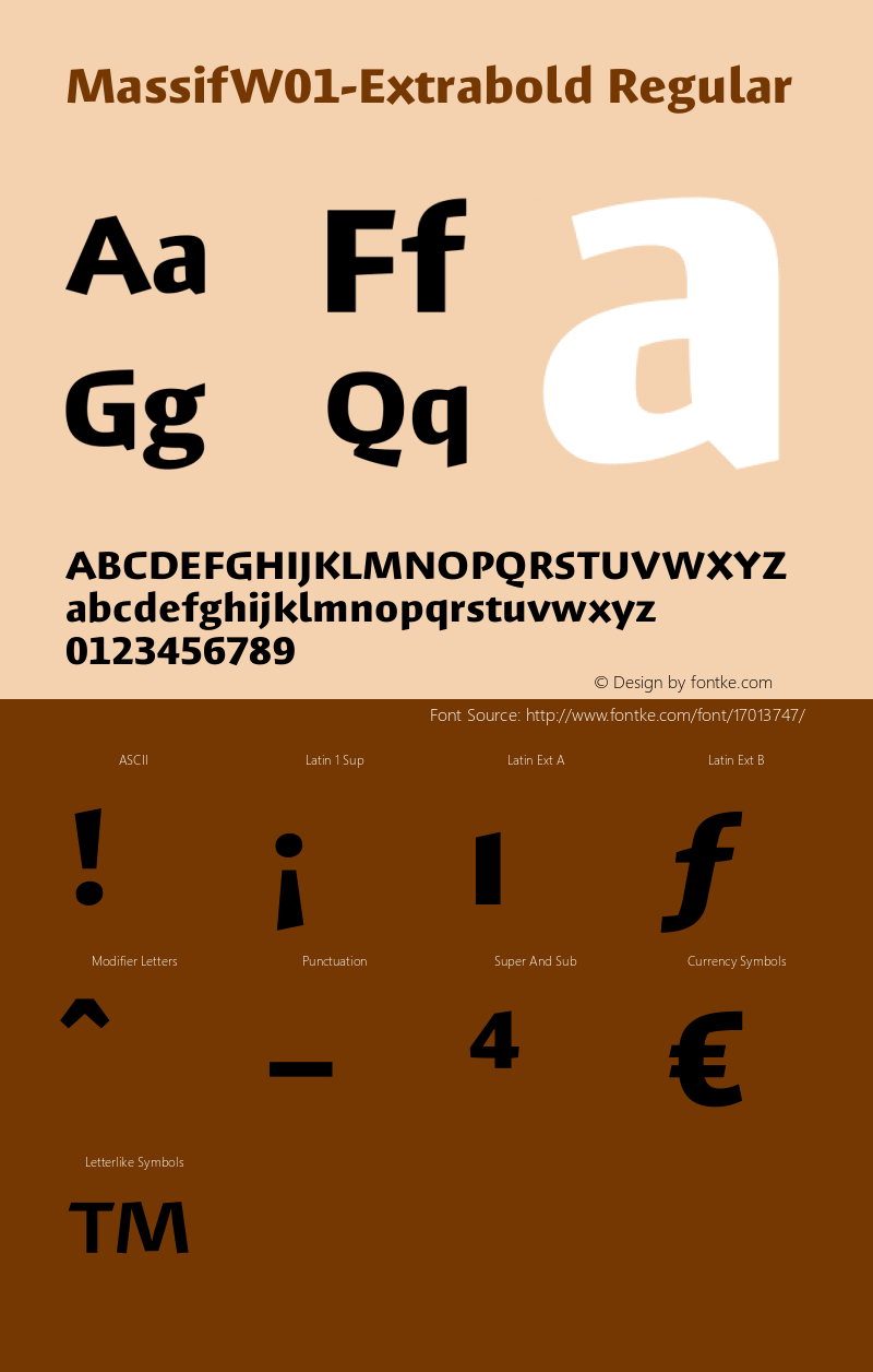 MassifW01-Extrabold Regular Version 1.00 Font Sample