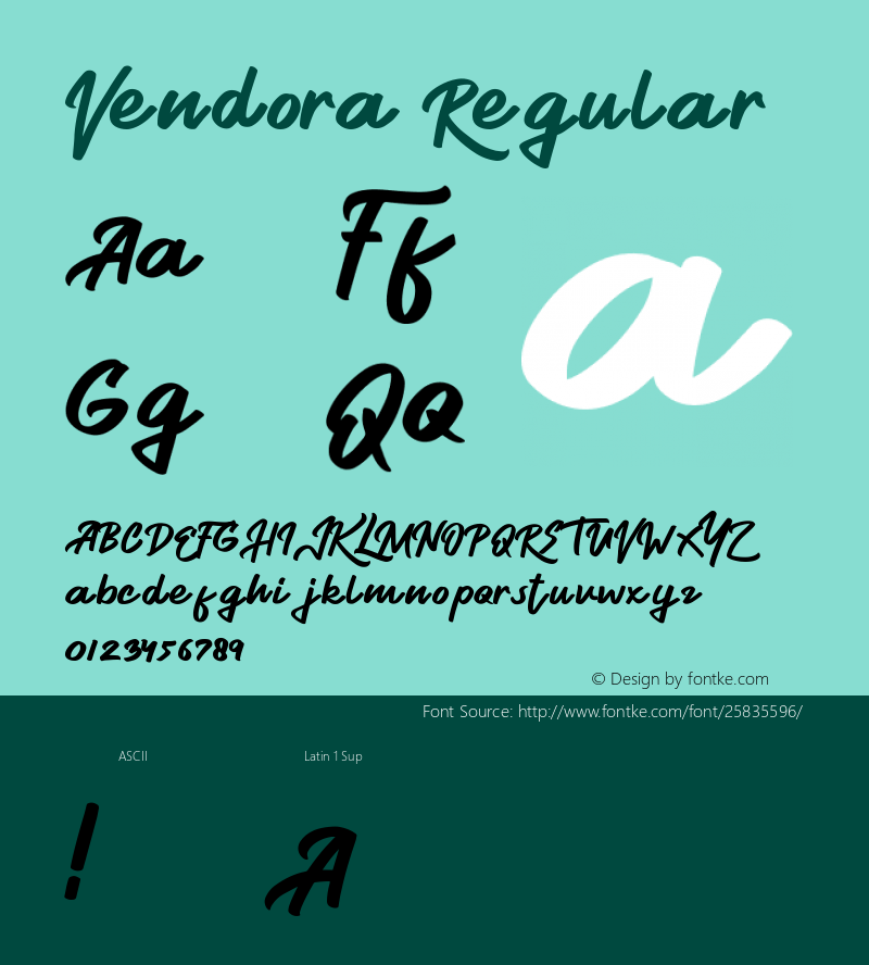 Vendora Version 1.003;Fontself Maker 2.1.2 Font Sample