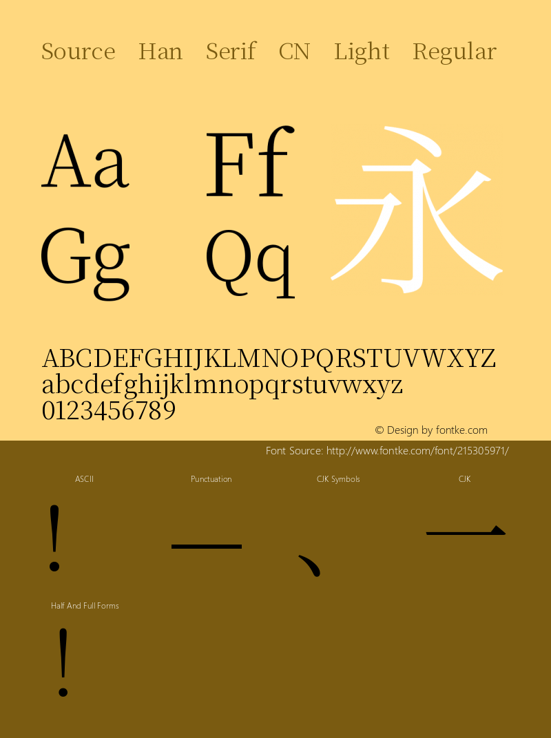 Source Han Serif CN Light Version 2.001;hotconv 1.1.0;makeotfexe 2.6.0图片样张