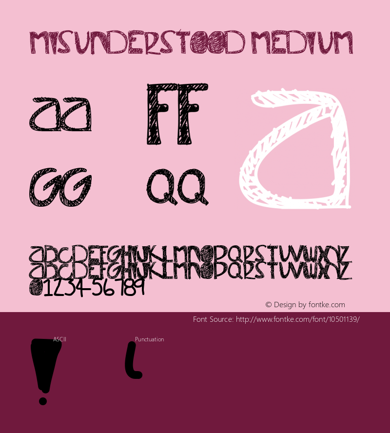 Misunderstood Medium Version 001.000 Font Sample