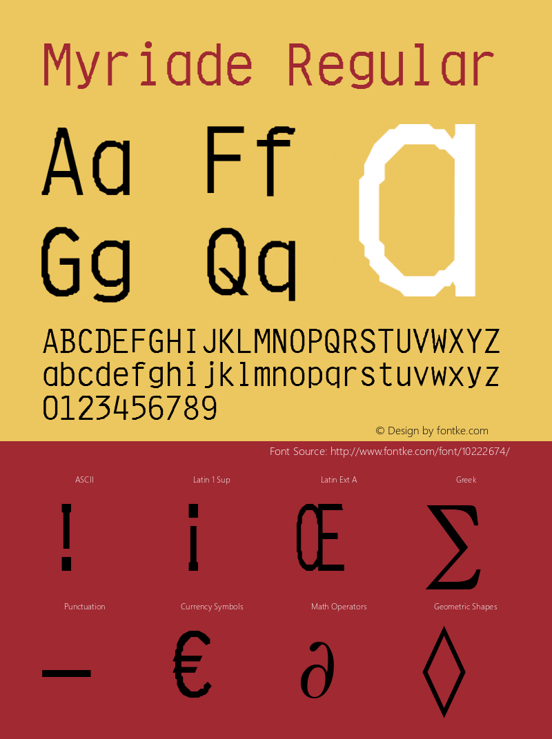 Myriade Regular Brendel            :07.07.1995 Font Sample