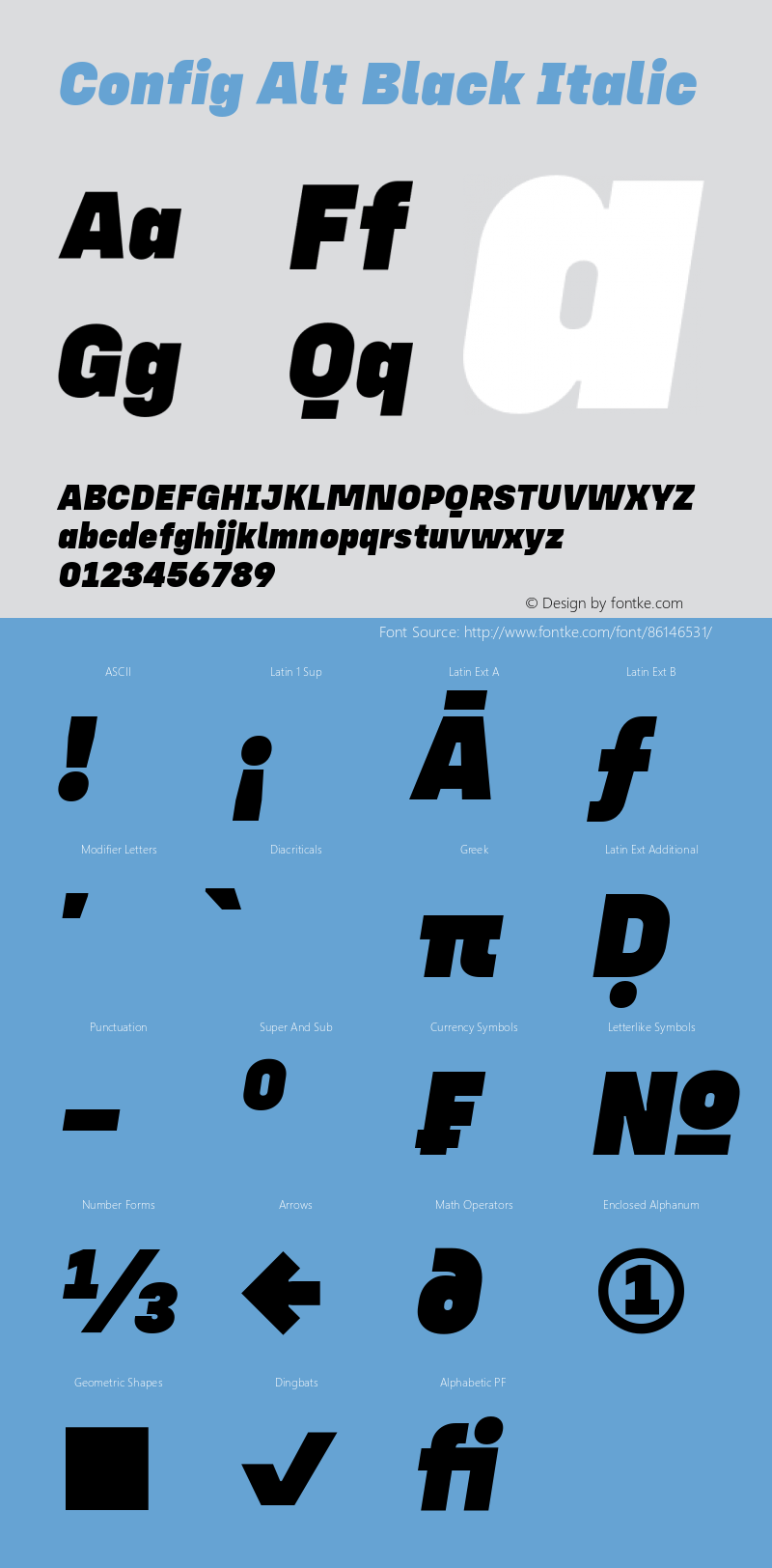 Config Alt Black Italic Version 1.000;PS 001.000;hotconv 1.0.88;makeotf.lib2.5.64775 Font Sample