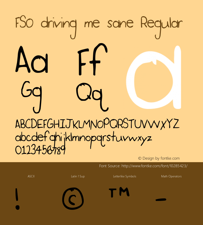 FSO driving me sane Regular 042.101010 Font Sample