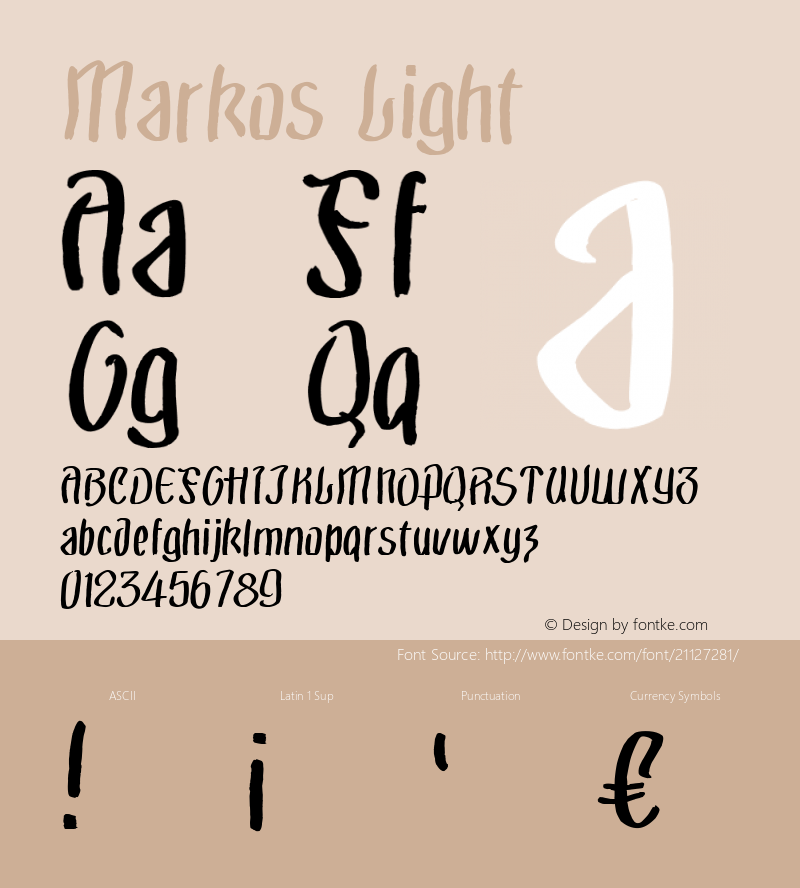 Markos Light Version 001.000 Font Sample