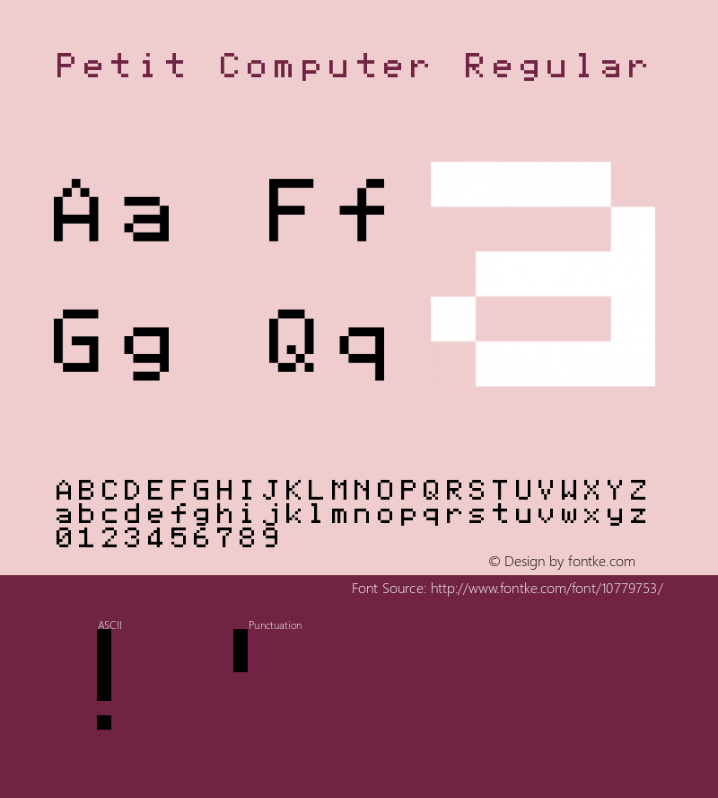 Petit Computer Regular Version 1.0 Font Sample