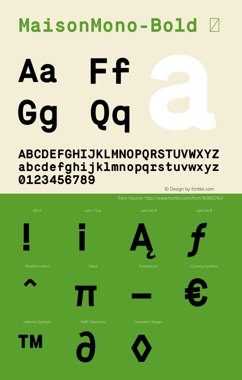 MaisonMono-Bold ℡ 1.002 Font Sample