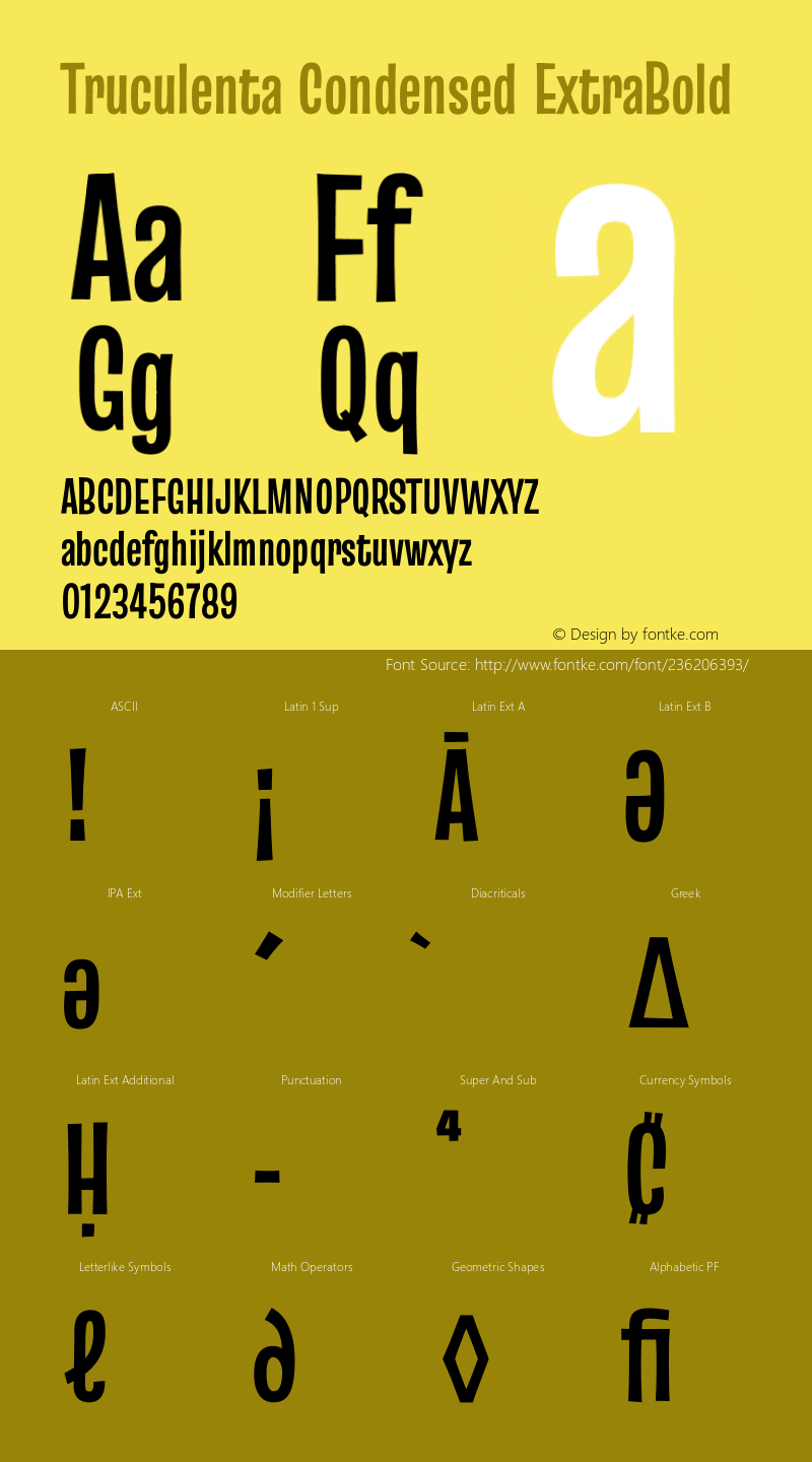 Truculenta Condensed ExtraBold Version 1.002图片样张