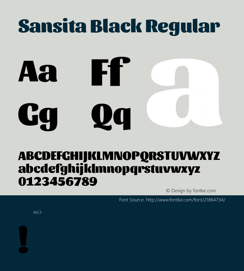 Sansita Black Regular  Font Sample