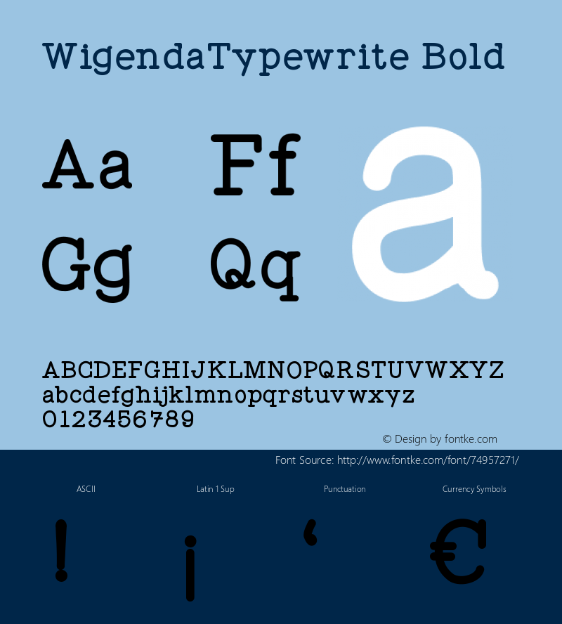 WigendaTypewrite-Bold Version 001.000 Font Sample