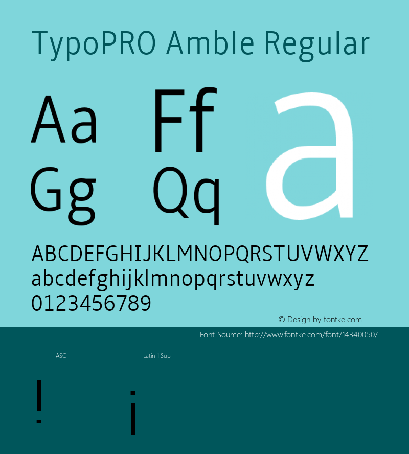 TypoPRO Amble Regular Version 1.00000; 2009 Font Sample