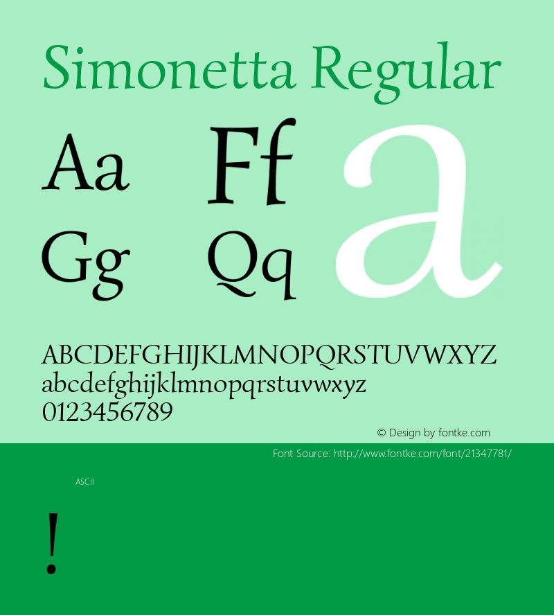 Simonetta Version 1.0 Font Sample