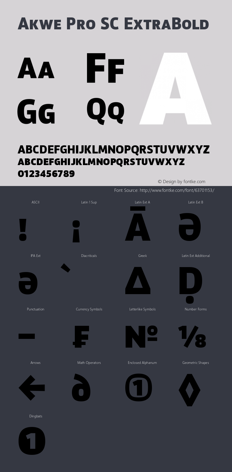 Akwe Pro SC ExtraBold Version 1.000;PS 001.000;hotconv 1.0.88;makeotf.lib2.5.64775 Font Sample