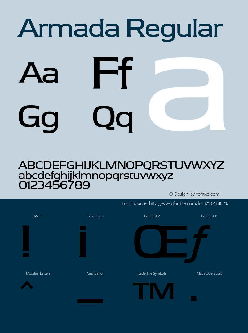 Armada Regular Version 001.000 Font Sample