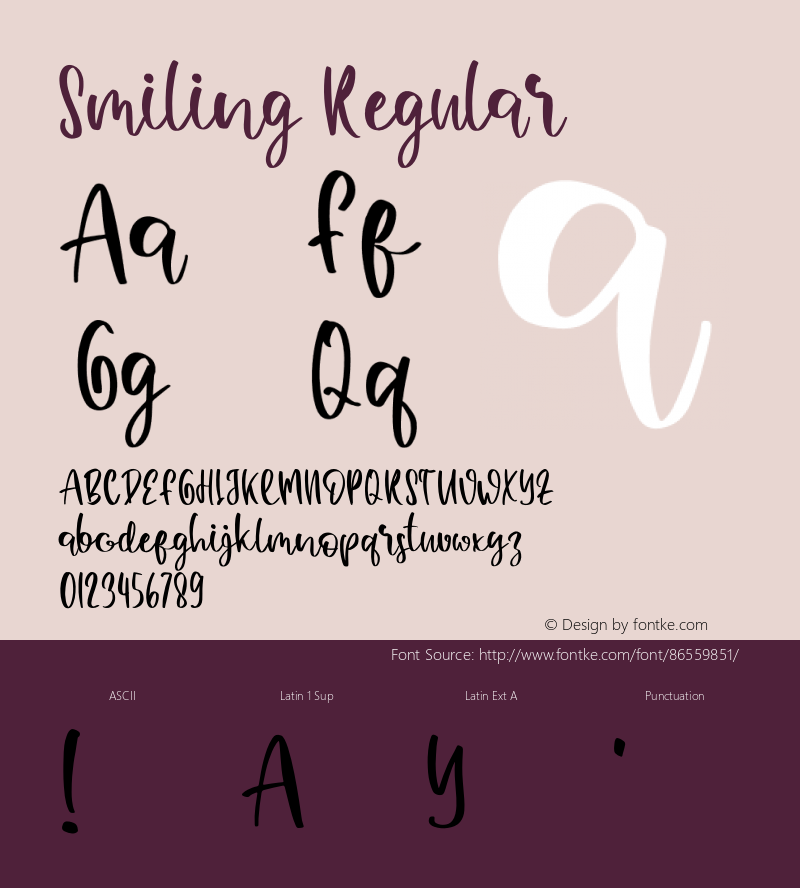 Smiling Version 1.002;Fontself Maker 3.5.2 Font Sample