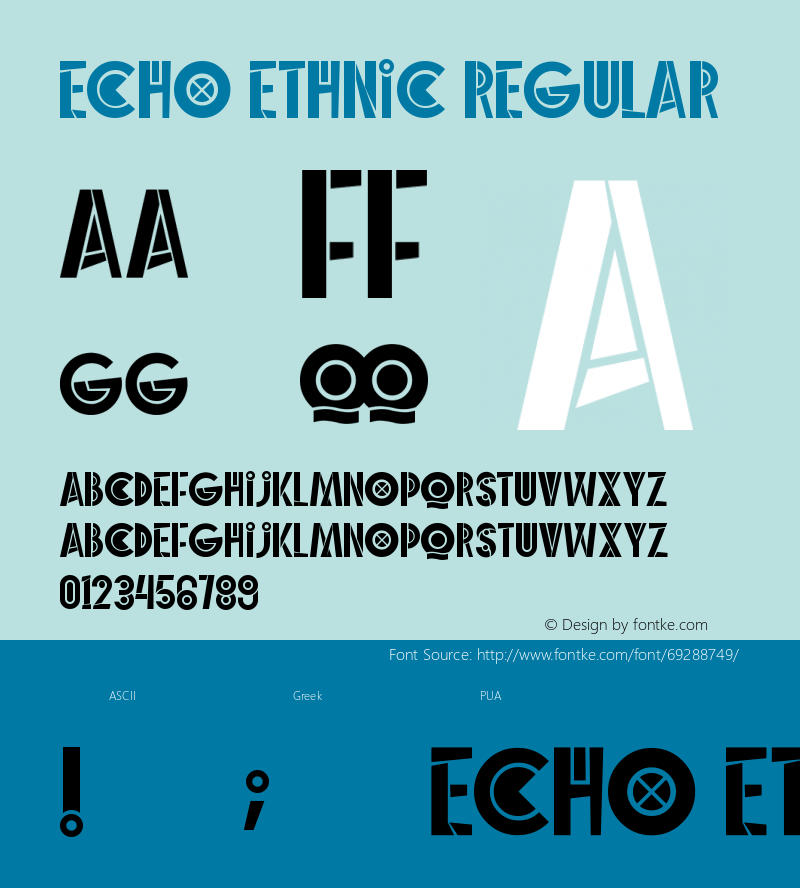 Echo Ethnic Version 0.00;June 8, 2020;FontCreator 11.5.0.2427 64-bit Font Sample