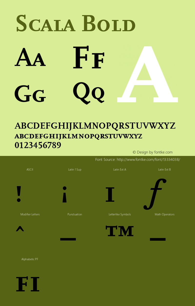 Scala Bold 001.000 Font Sample