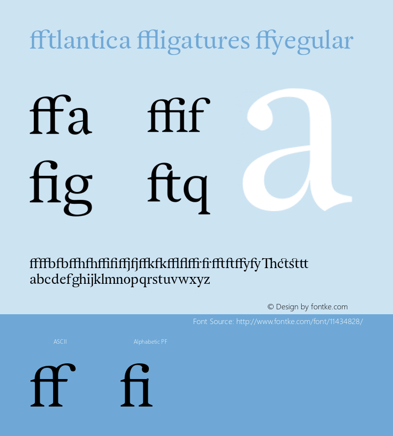 Atlantica Ligatures Regular Version 1.000;PS 001.000;hotconv 1.0.38 Font Sample