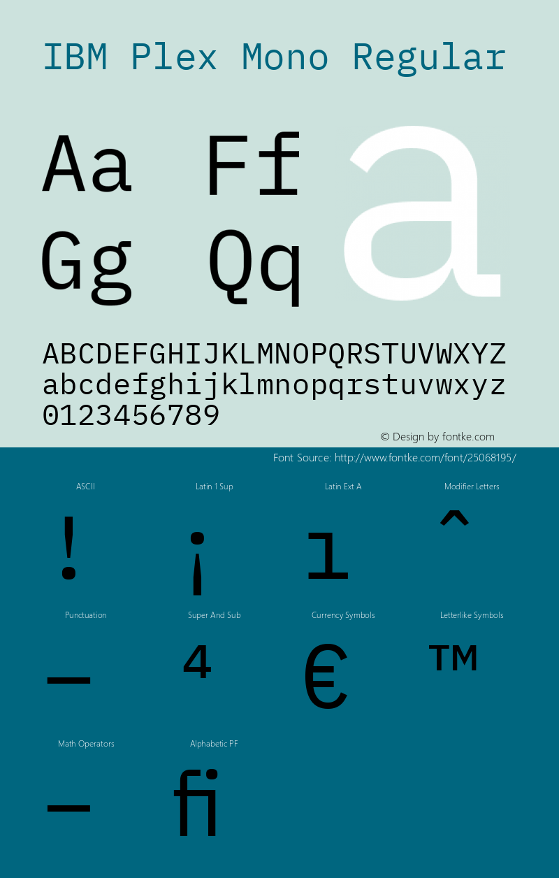 IBM Plex Mono Version 1.002 Font Sample