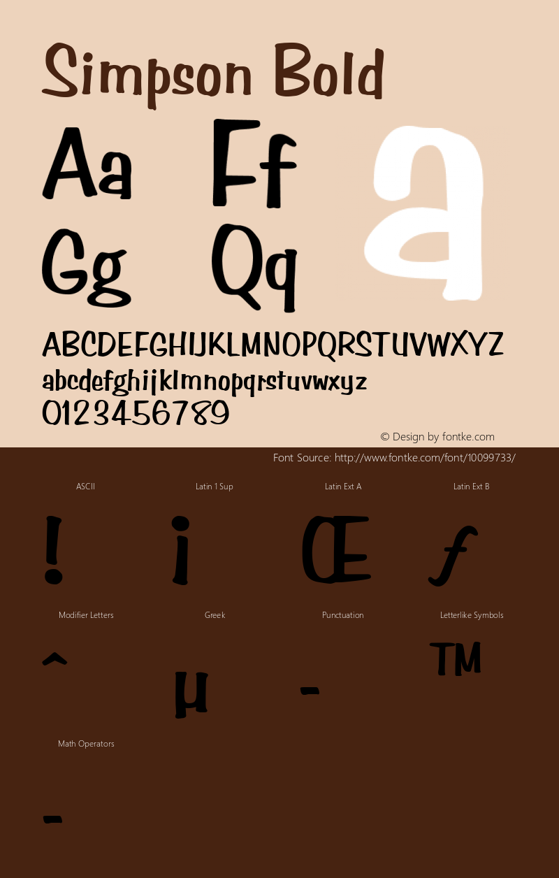 Simpson Bold Altsys Fontographer 4.1 1/10/95 Font Sample