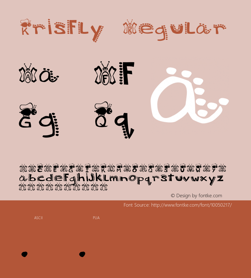 Krisfly Regular Unknown Font Sample