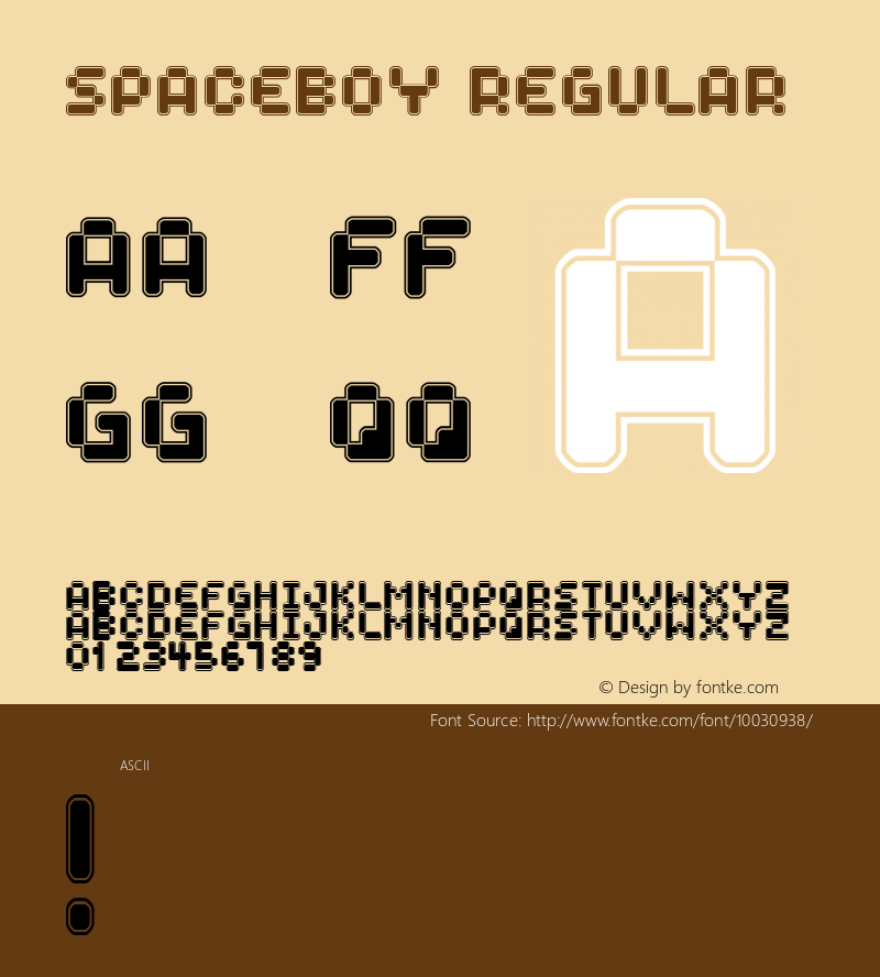 Spaceboy Regular http://hjem.get2net.dk/jfischer/ Font Sample